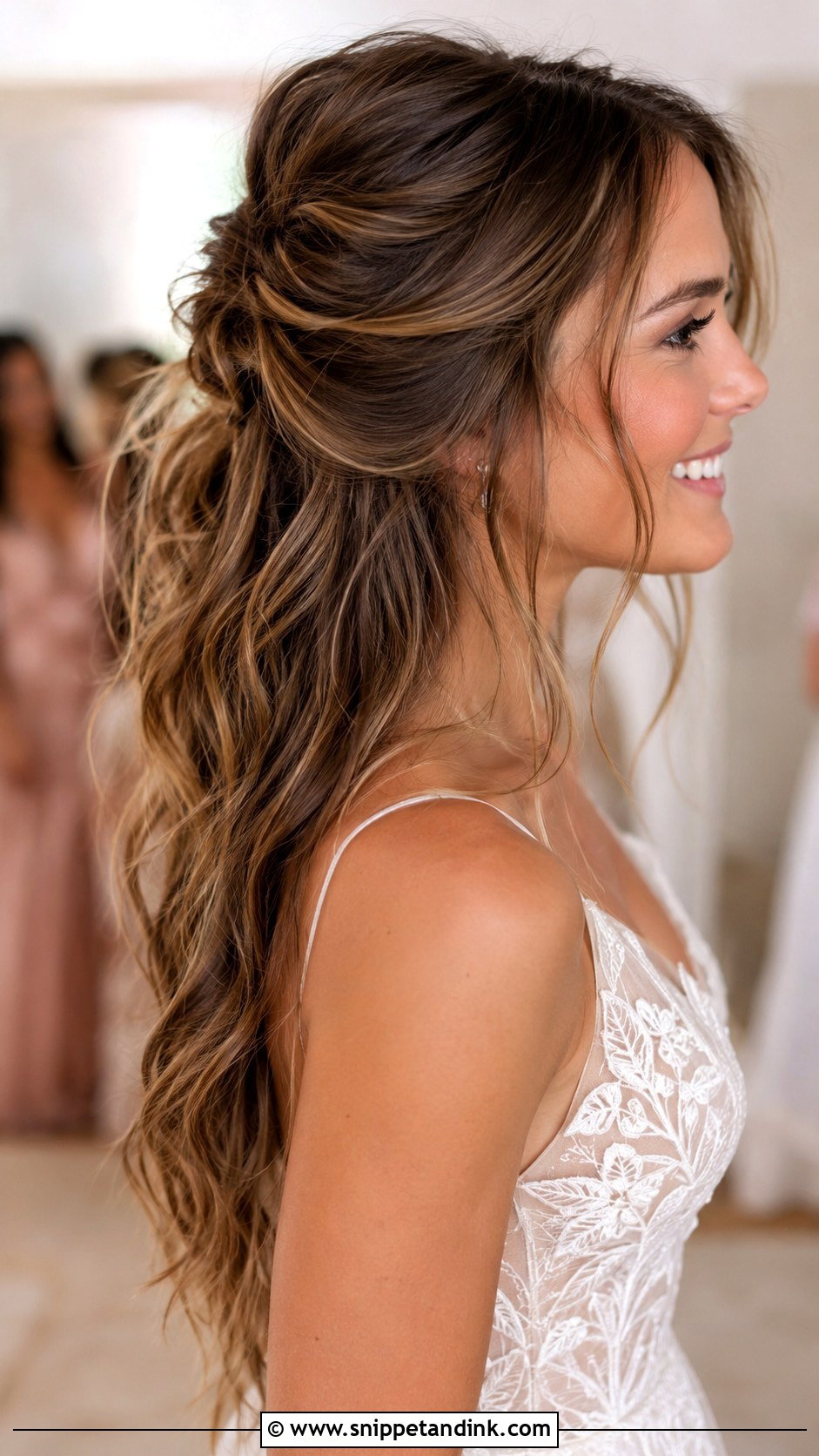 Messy Half Up Half Down - Snippet and Ink - 30 Half-Up Half-Down Bride Hairstyles