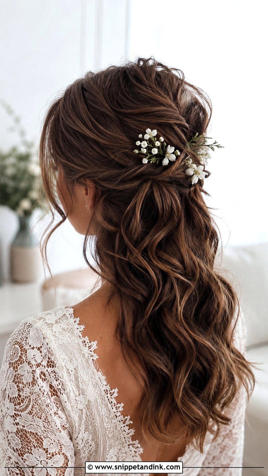 Messy Half Up Half Down Updo - Snippet and Ink - 20 Messy Wedding Hair Updo Ideas