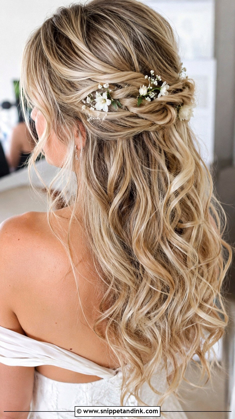Messy Half Up Half Down Wedding Hair - Snippet and Ink - 25 Messy Wedding Hair Ideas