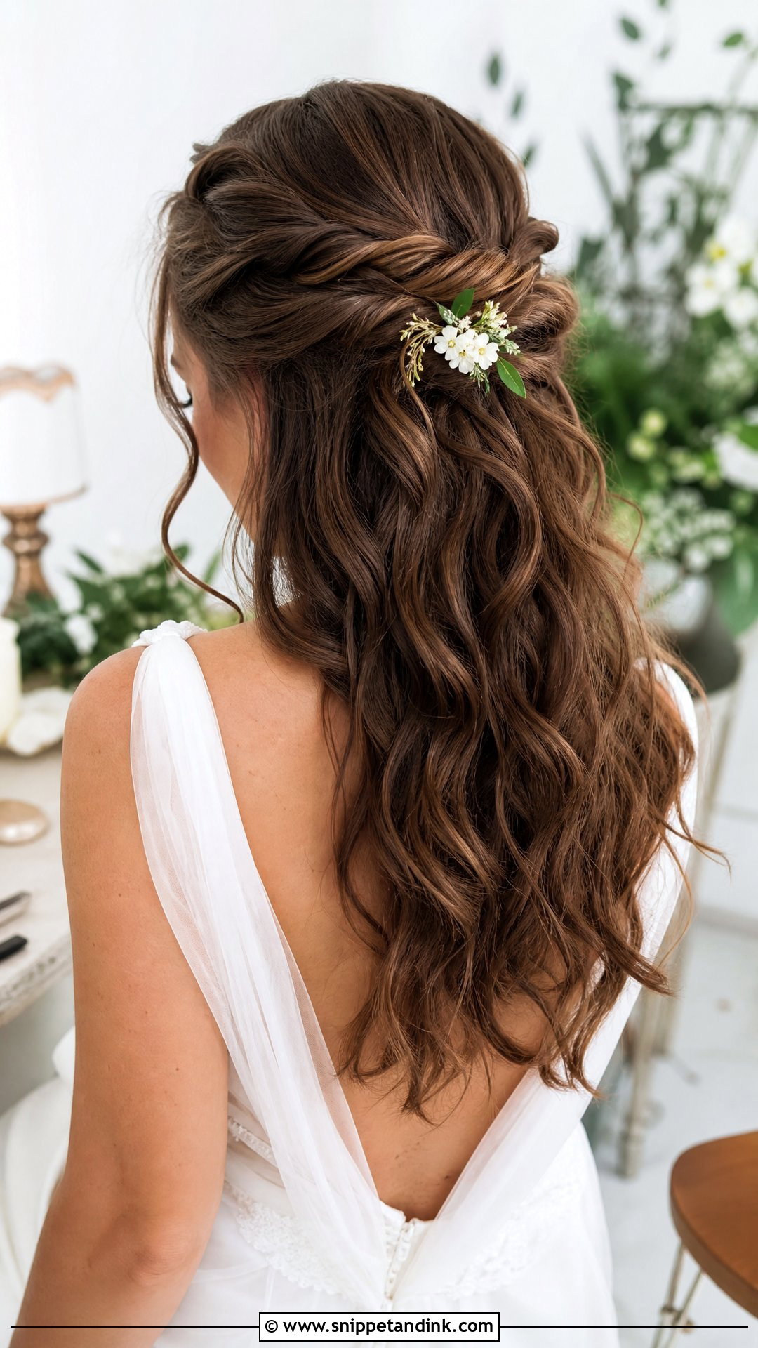 Messy Half Up Half Down Wedding Hairstyle - Snippet and Ink - 20 Messy Bridal Hairstyles