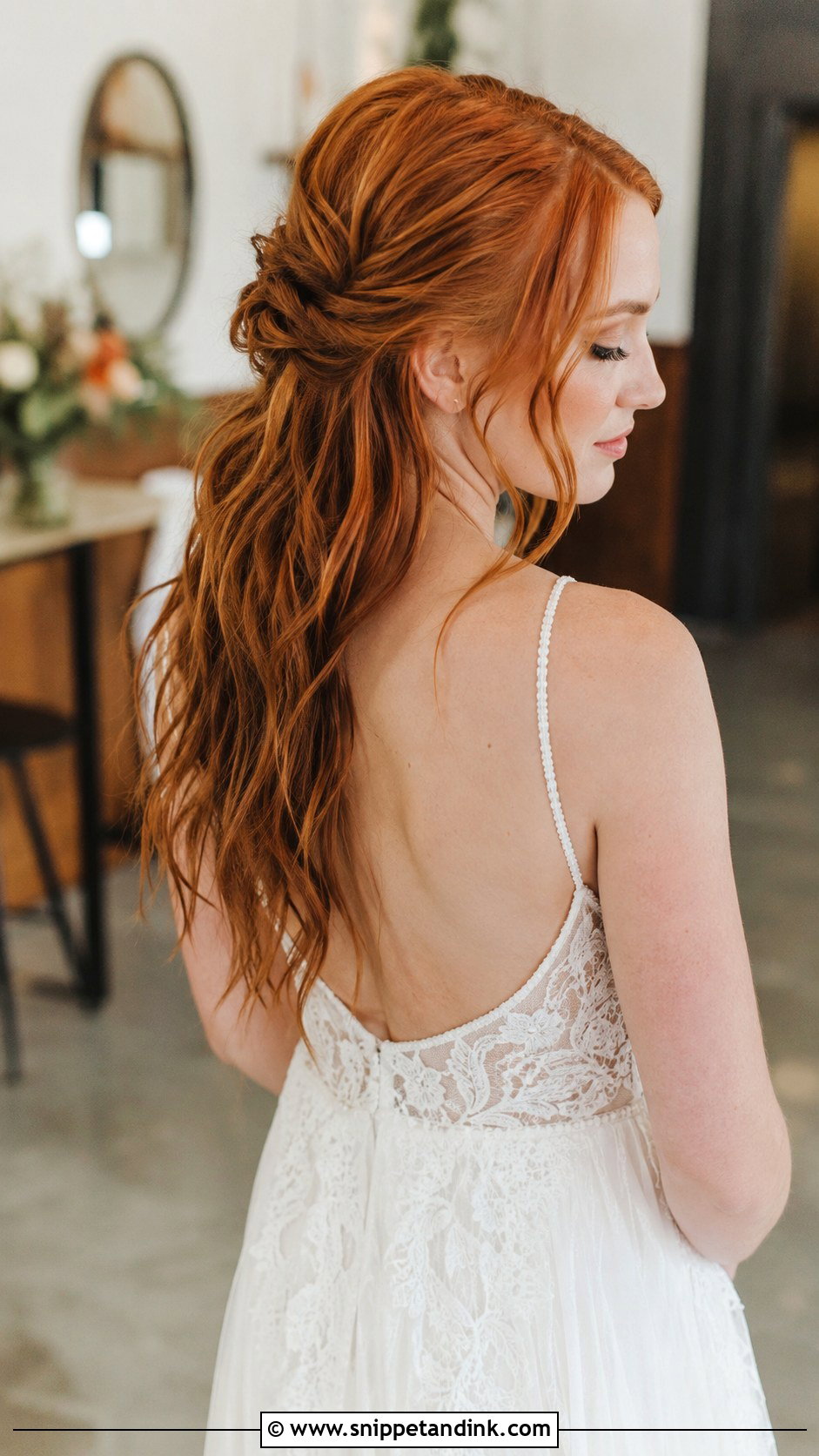 Messy Half Up Half Down for Brides - Snippet and Ink - 20 Bride Half-Up Half-Down Ideas