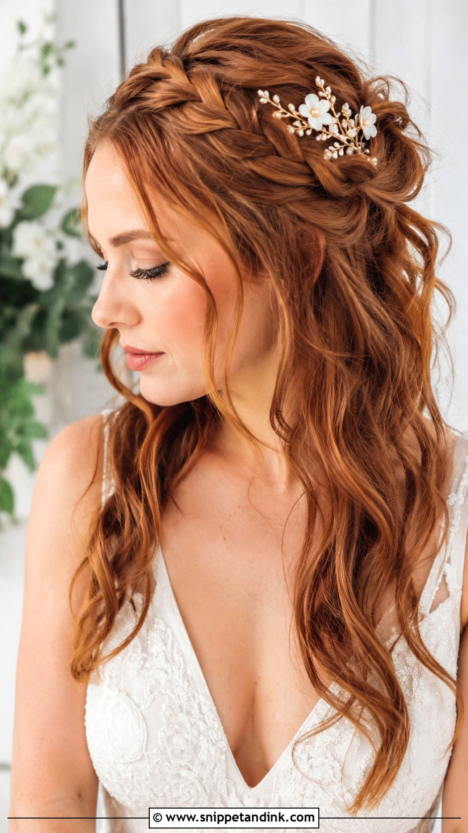 Messy Half Up Wedding Hair For Short Hair - Snippet and Ink - 15 Messy Half-Up Wedding Hair Ideas