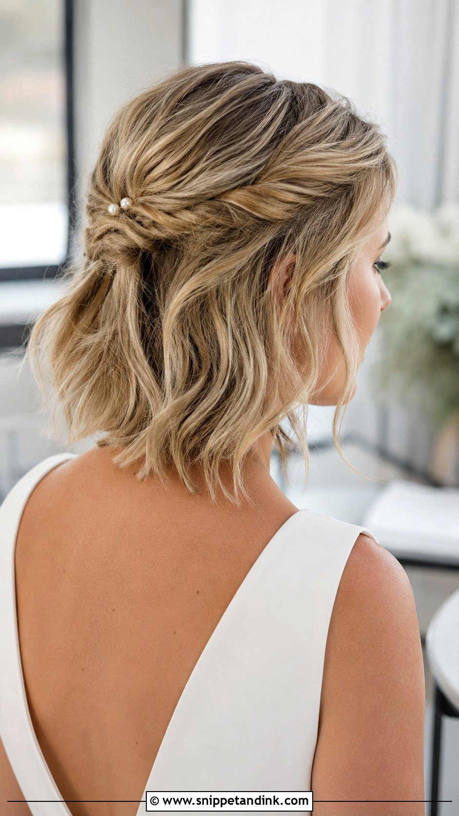 Messy Half Up Wedding Hair With A Crown Braid - Snippet and Ink - 15 Messy Half-Up Wedding Hair Ideas