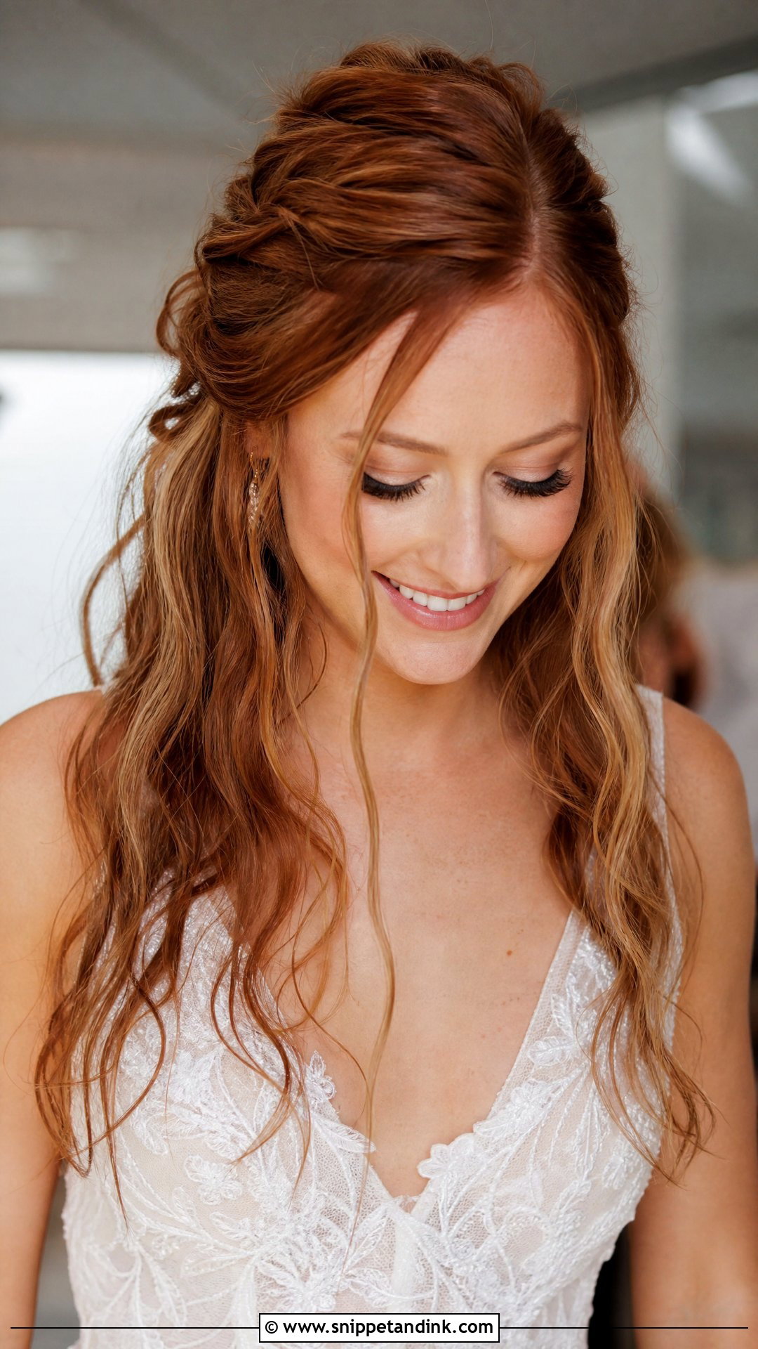 Messy Half Up Wedding Hairstyle - Snippet and Ink - 20 Half-Up Bridal Hairstyles