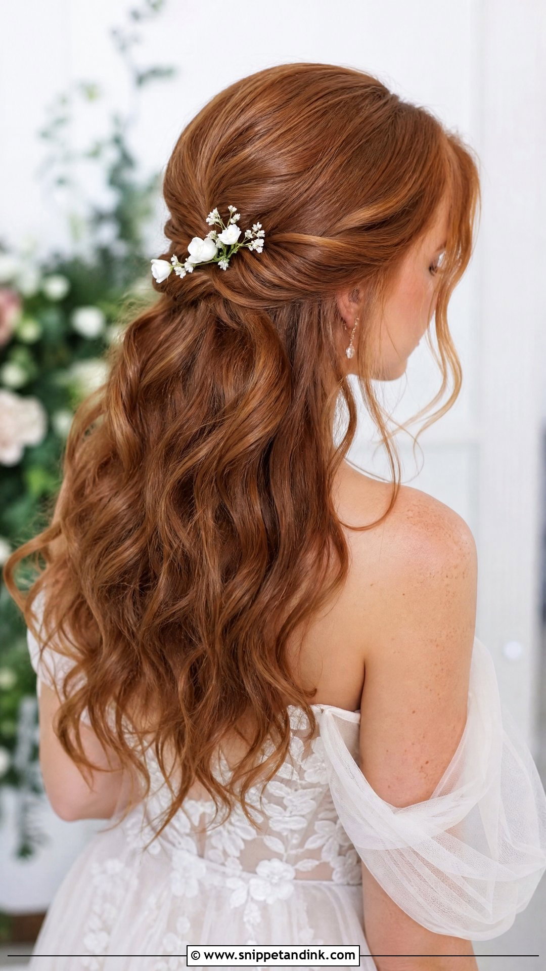 Messy Half Up Wedding Hairstyle - Snippet and Ink - 20 Messy Wedding Hairstyles