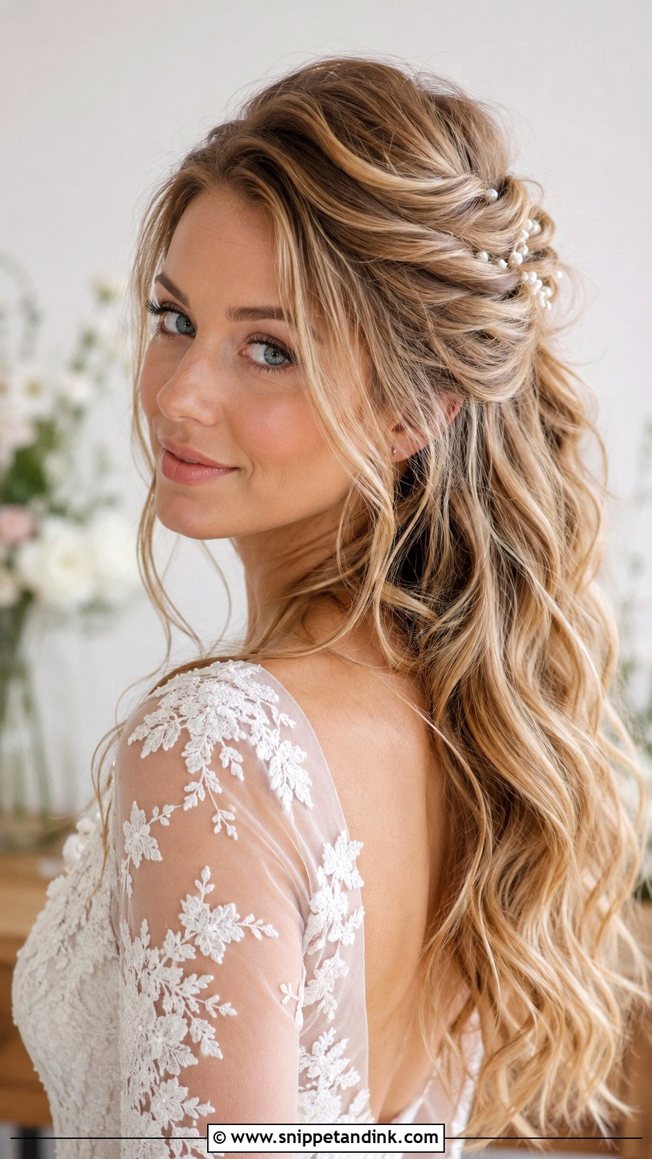 Messy Half Up Wedding Hairstyle Long Hair - Snippet and Ink - 15 Messy Hairstyles for Long Hair Wedding