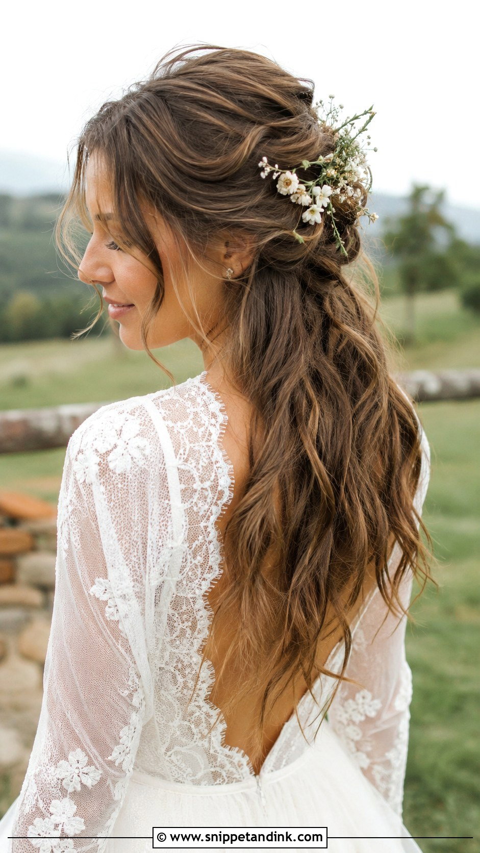 Messy Half Up Wedding Hairstyle - Snippet and Ink - 20 Half Hair Up Hairstyles for Wedding