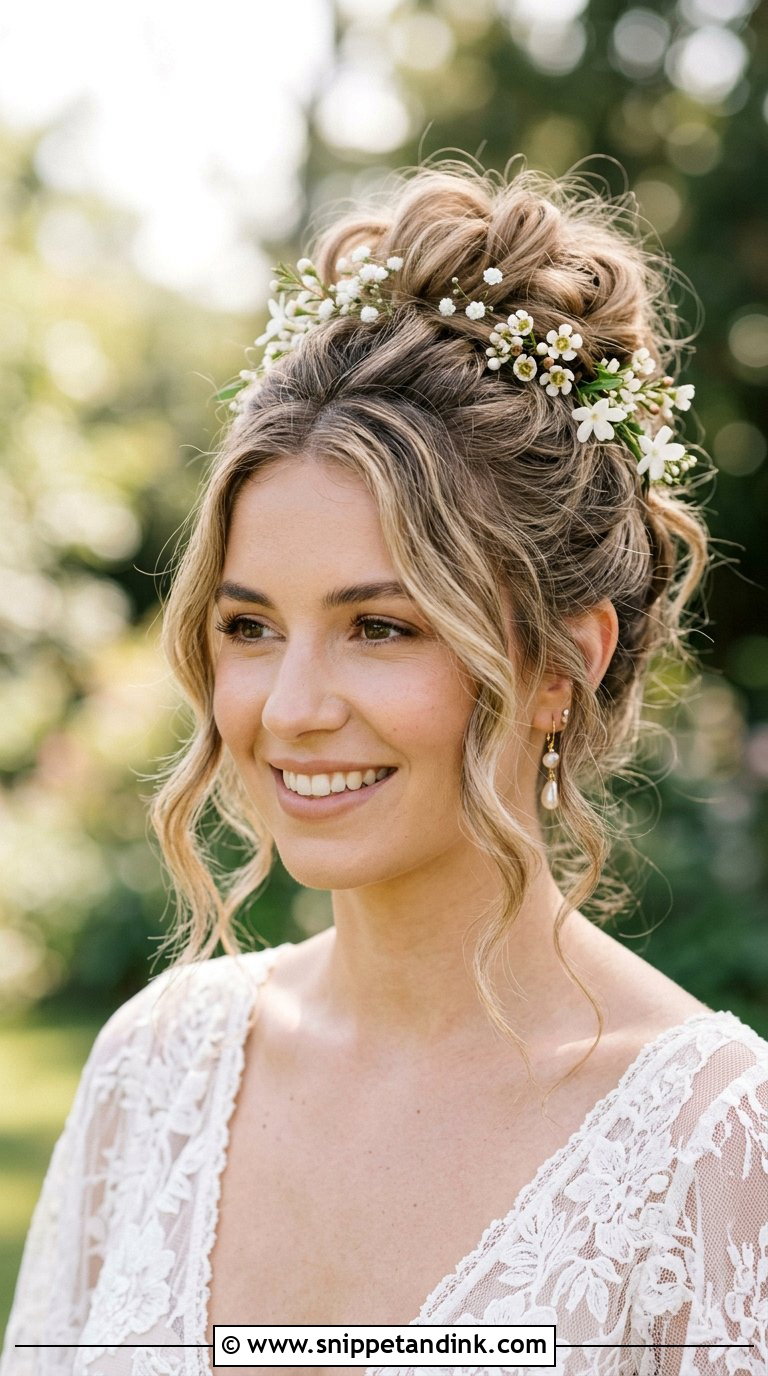 Messy High Bun - Snippet and Ink - 20 Bride Hair Up Ideas