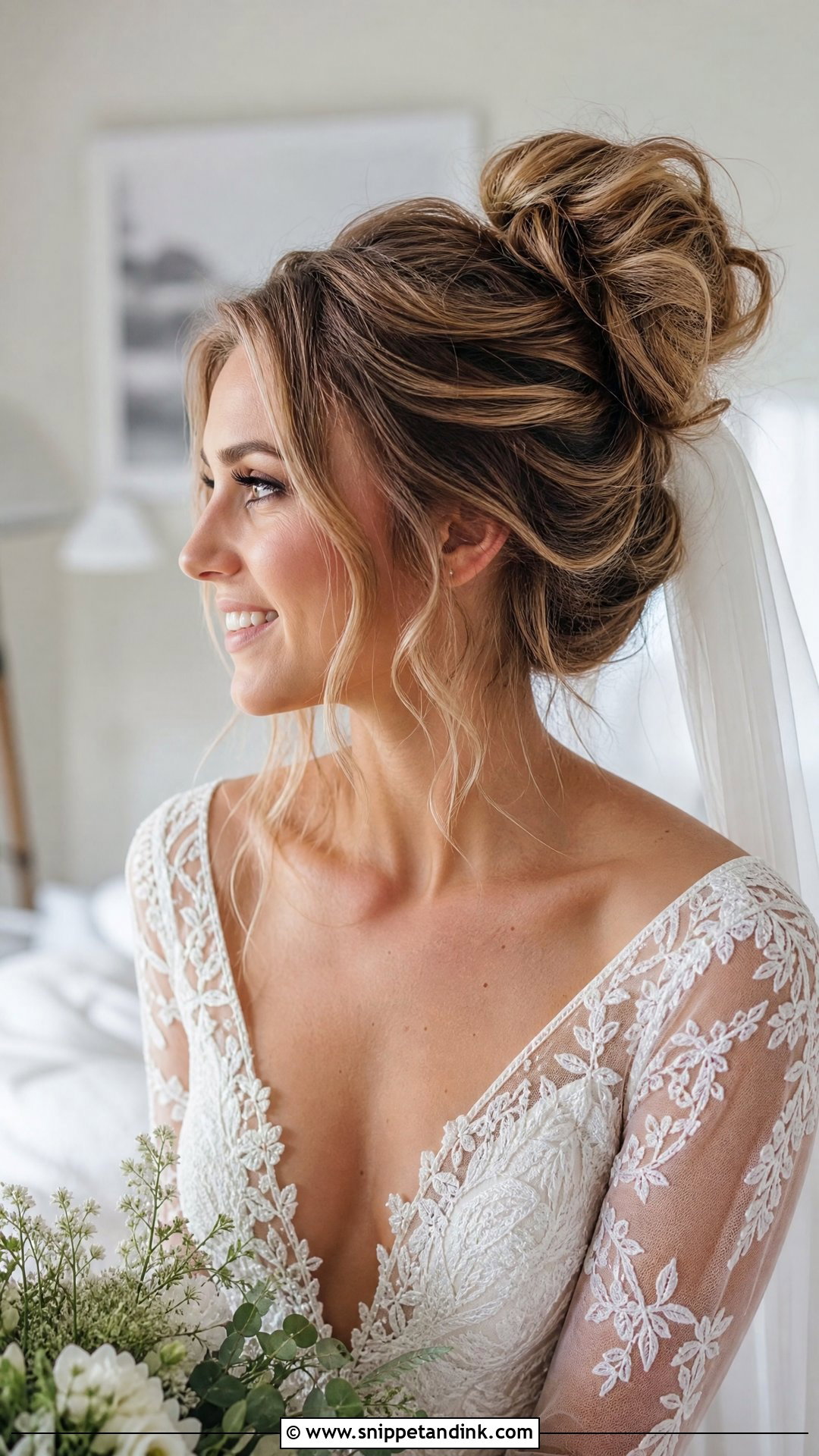 Messy High Bun - Snippet and Ink - 25 Brides Hair