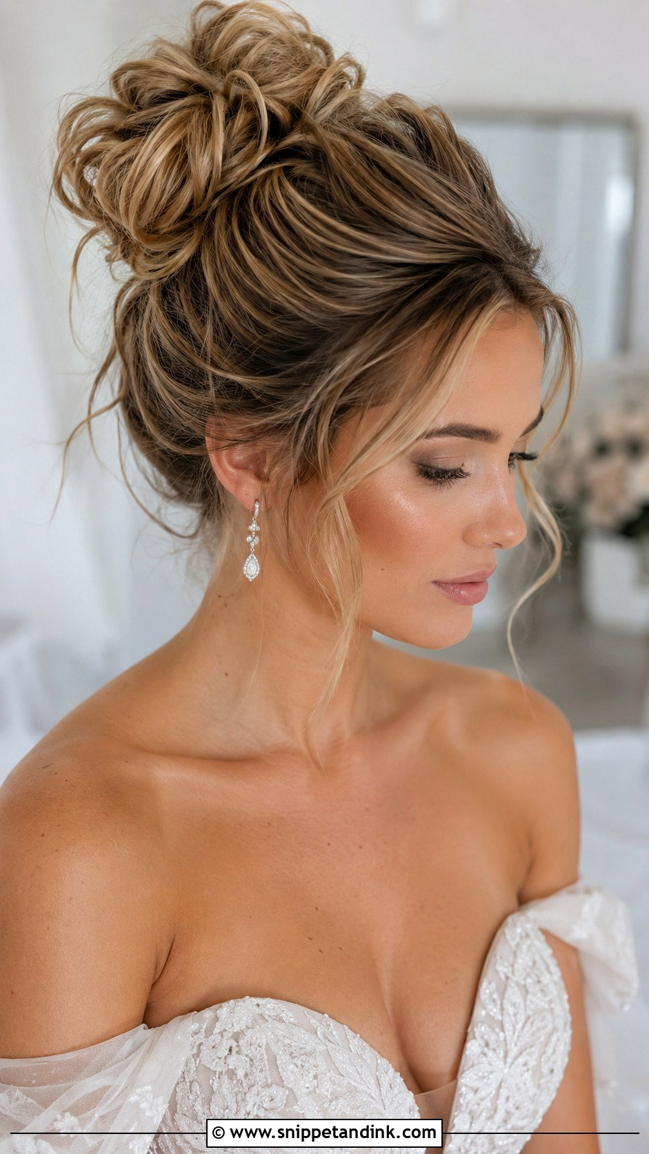 Messy High Bun - Snippet and Ink - 30 Wedding Hair Do Ideas