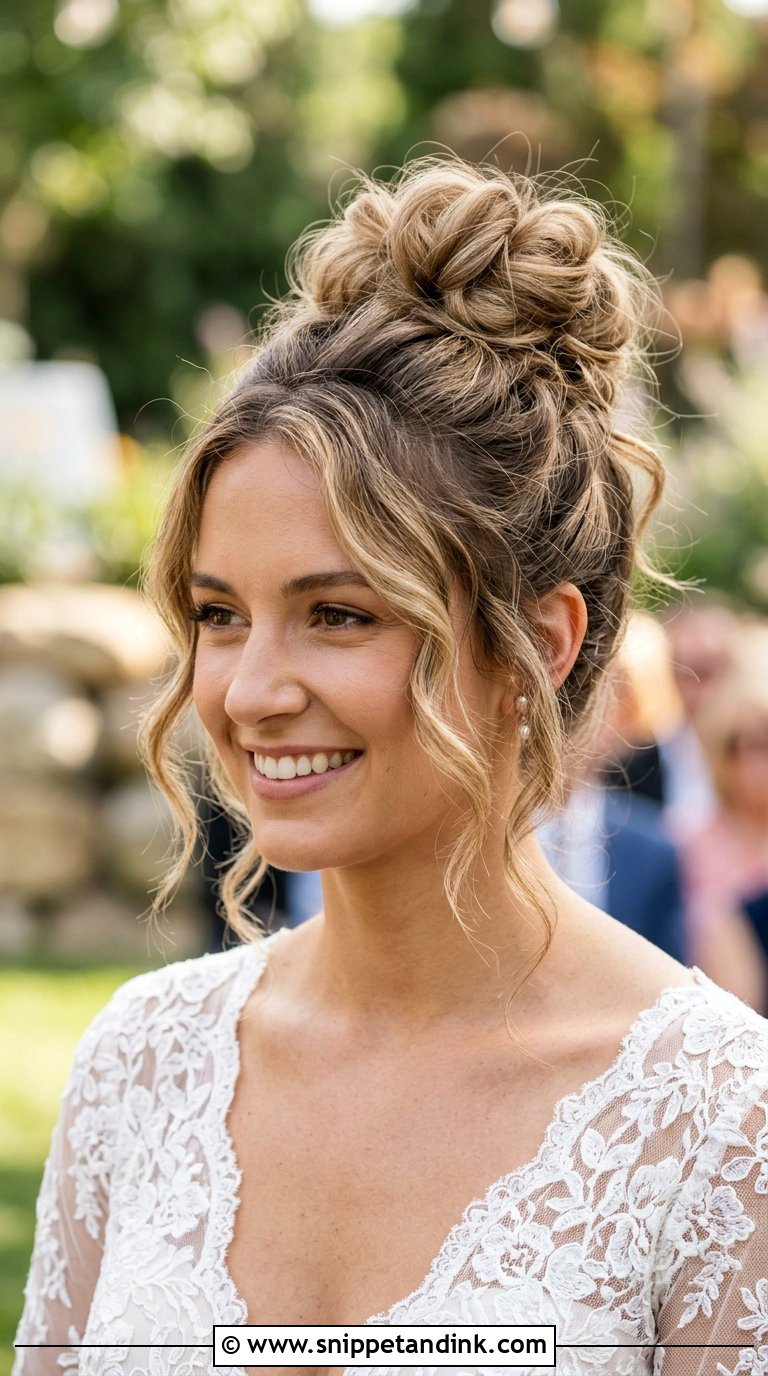 Messy High Bun - Snippet and Ink - 20 Bride Hairdo Ideas