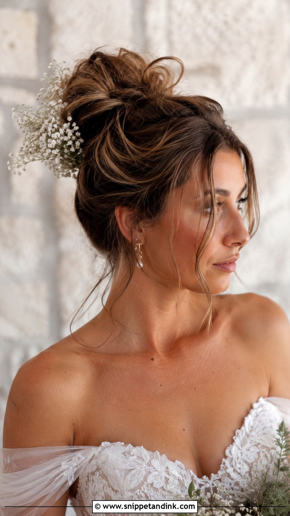 Messy High Bun - Snippet and Ink - 20 Hairstyles for Weddings the Bride