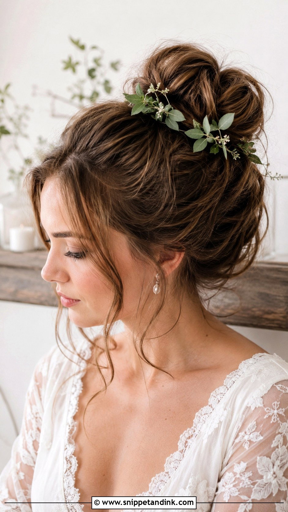 Messy High Bun - Snippet and Ink - 20 Wedding Hairs