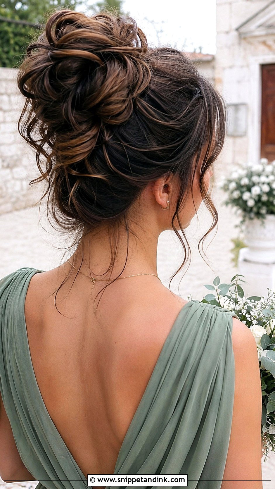 Messy High Bun Bridesmaid Hairstyle - Snippet and Ink - 20 Bridesmaid Hairstyles High Bun