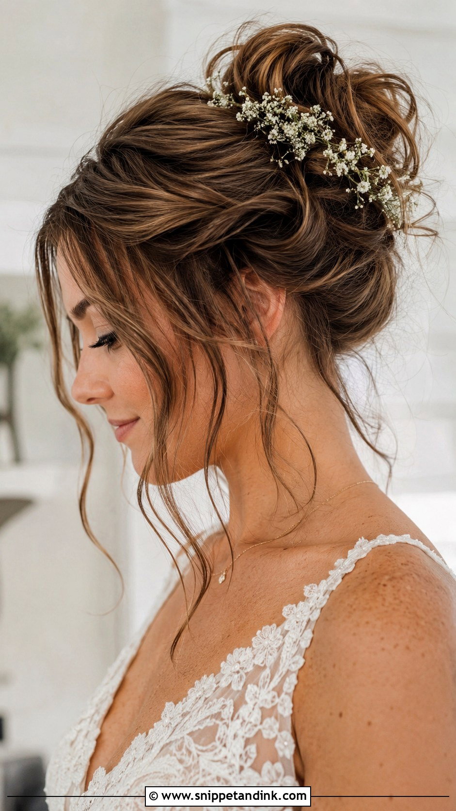 Messy High Bun Wedding Hair - Snippet and Ink - 25 Wedding Hair Bride Ideas