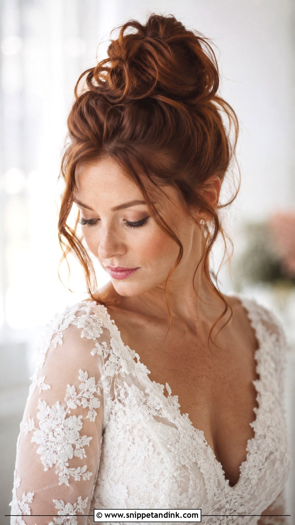 Messy High Bun Wedding Hair - Snippet and Ink - 15 High Updo Wedding Hair Ideas
