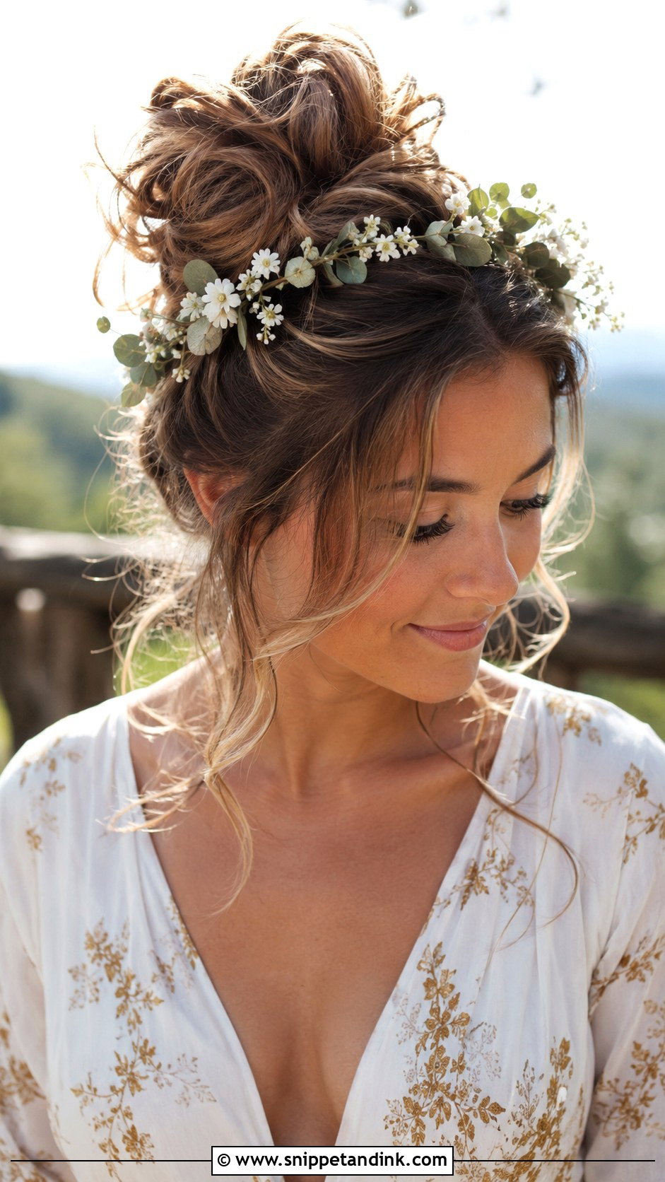 Messy High Bun Wedding Hairstyle - Snippet and Ink - 25 Best Wedding Hairstyles