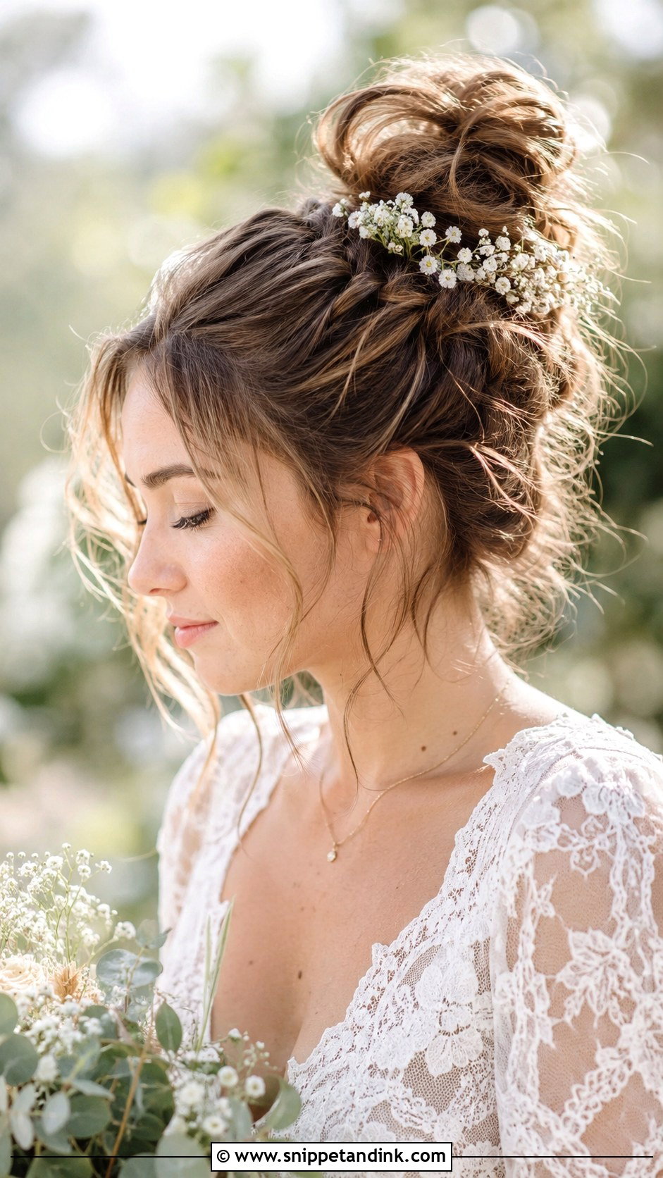 Messy High Bun Wedding Hairstyle - Snippet and Ink - 25 Hairstyle for Wedding Bride Ideas