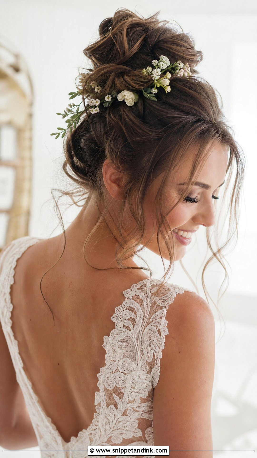 Messy High Bun Wedding Hairstyle - Snippet and Ink - 20 Hairstyles on Wedding
