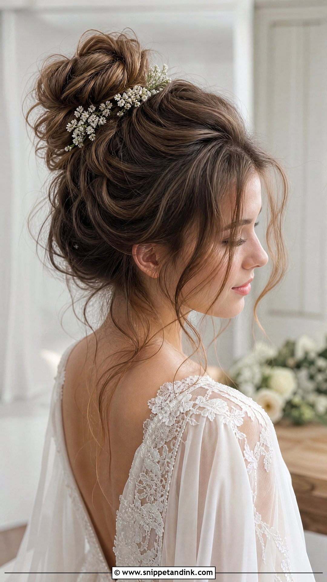 Messy High Bun Wedding Hairstyle - Snippet and Ink - 20 Trendy Hairstyles for Wedding