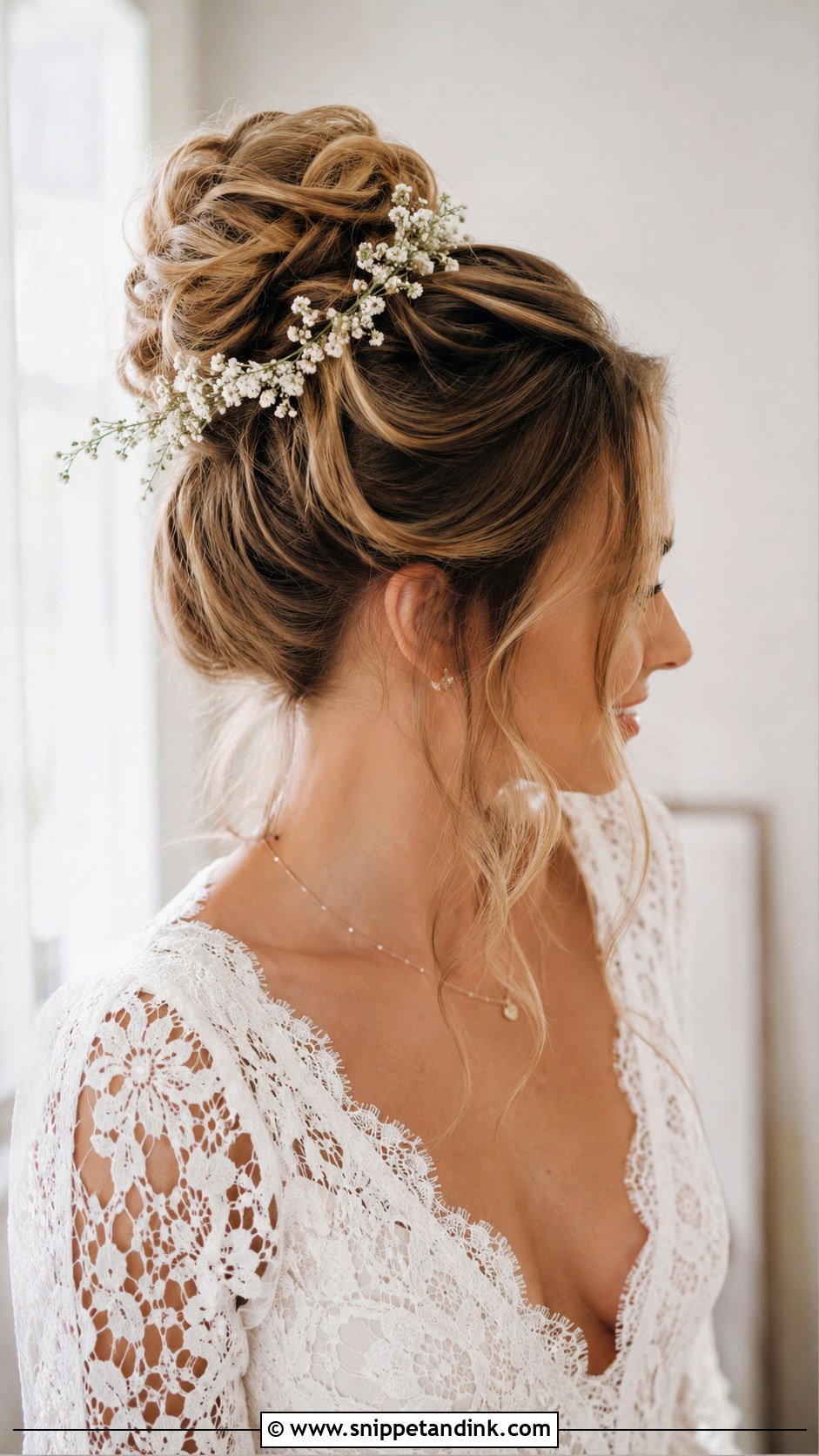 Messy High Bun Wedding Updo - Snippet and Ink - 25 Hair Ideas for Wedding