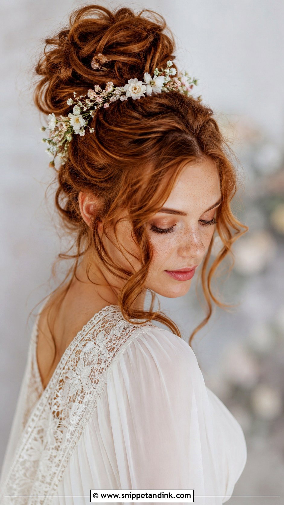 Messy High Bun for Boho Brides - Snippet and Ink - 20 Latest Bridal Hairstyles