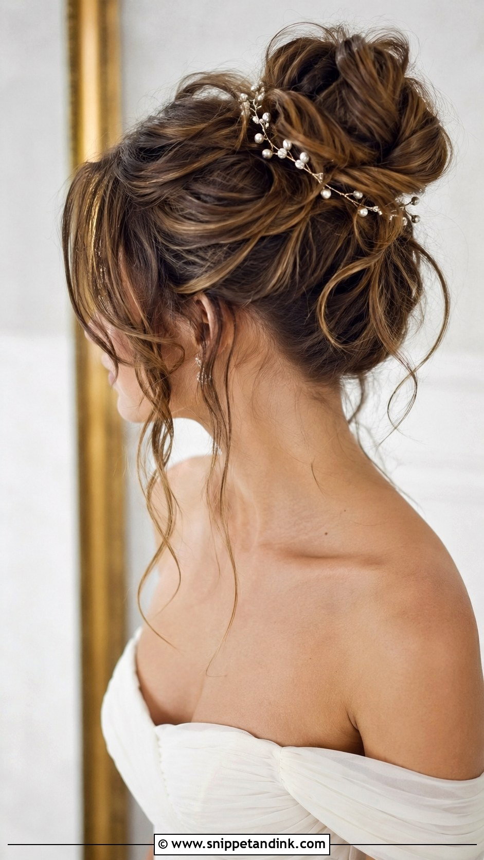 Messy High Bun for Brides - Snippet and Ink - 20 Easy Wedding Hairstyle Ideas