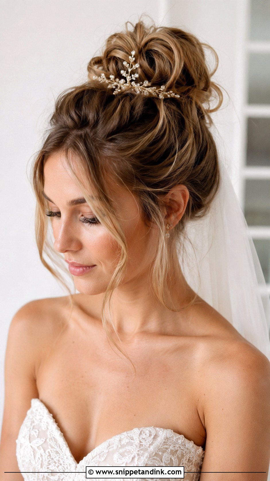 Messy High Bun for Wedding - Snippet and Ink - 20 Messi Bride Hairstyle Ideas
