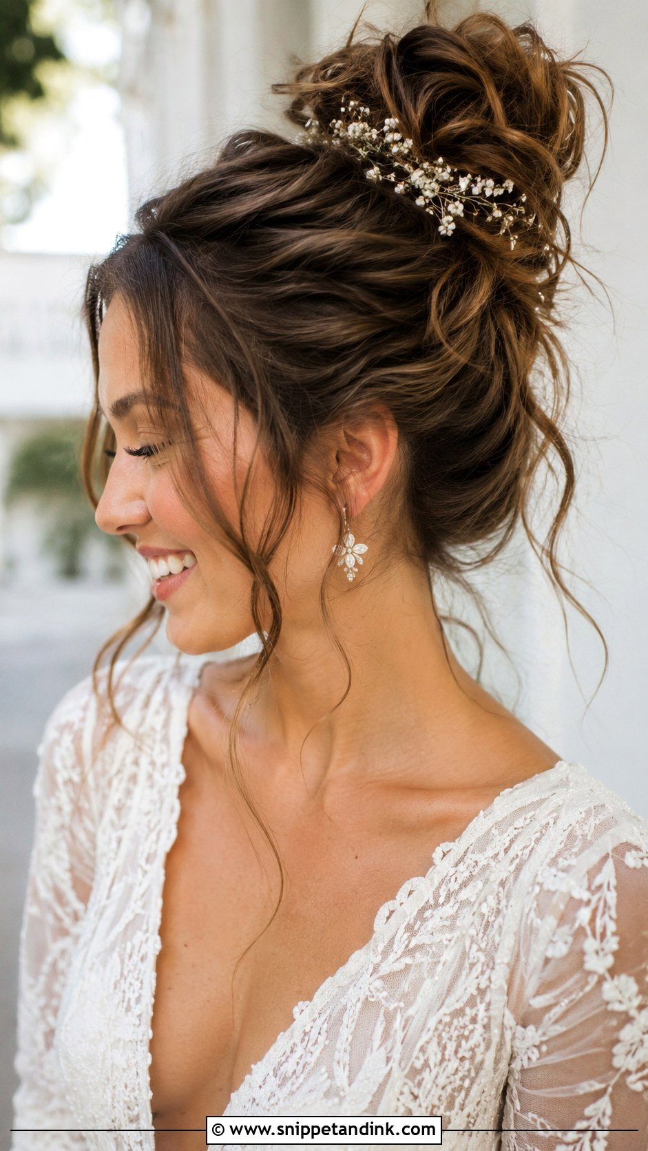Messy High Bun for Wedding - Snippet and Ink - 25 Cute Hairstyles for Wedding