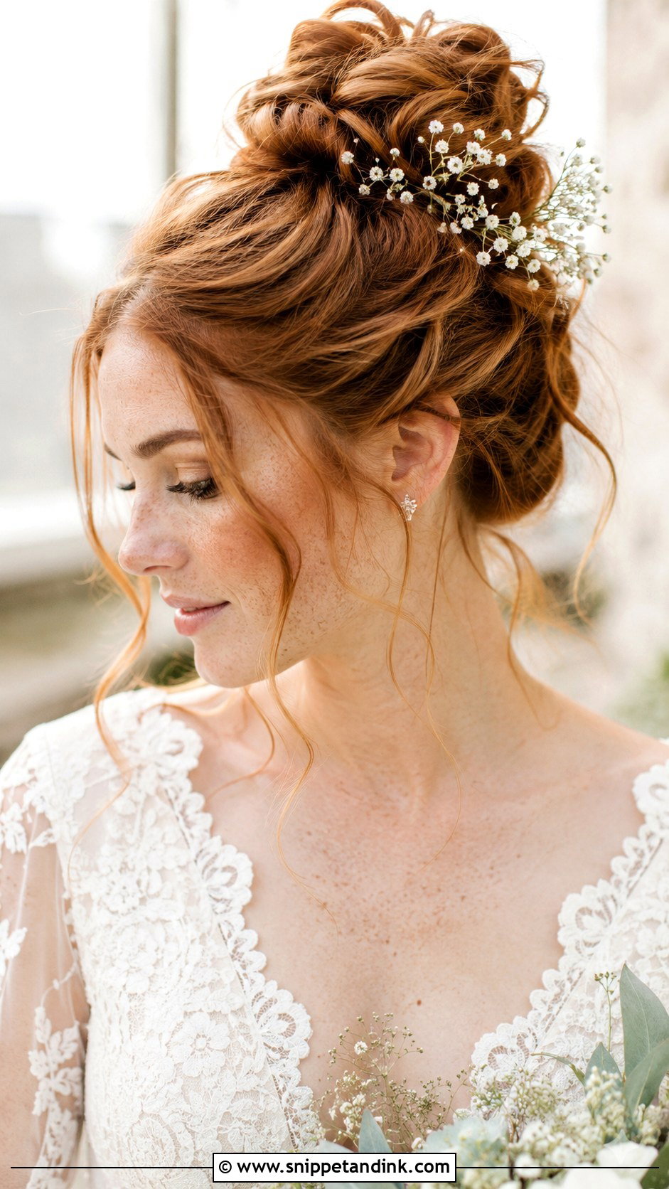 Messy High Bun for a Wedding - Snippet and Ink - 20 Hairstyle for a Wedding Ideas