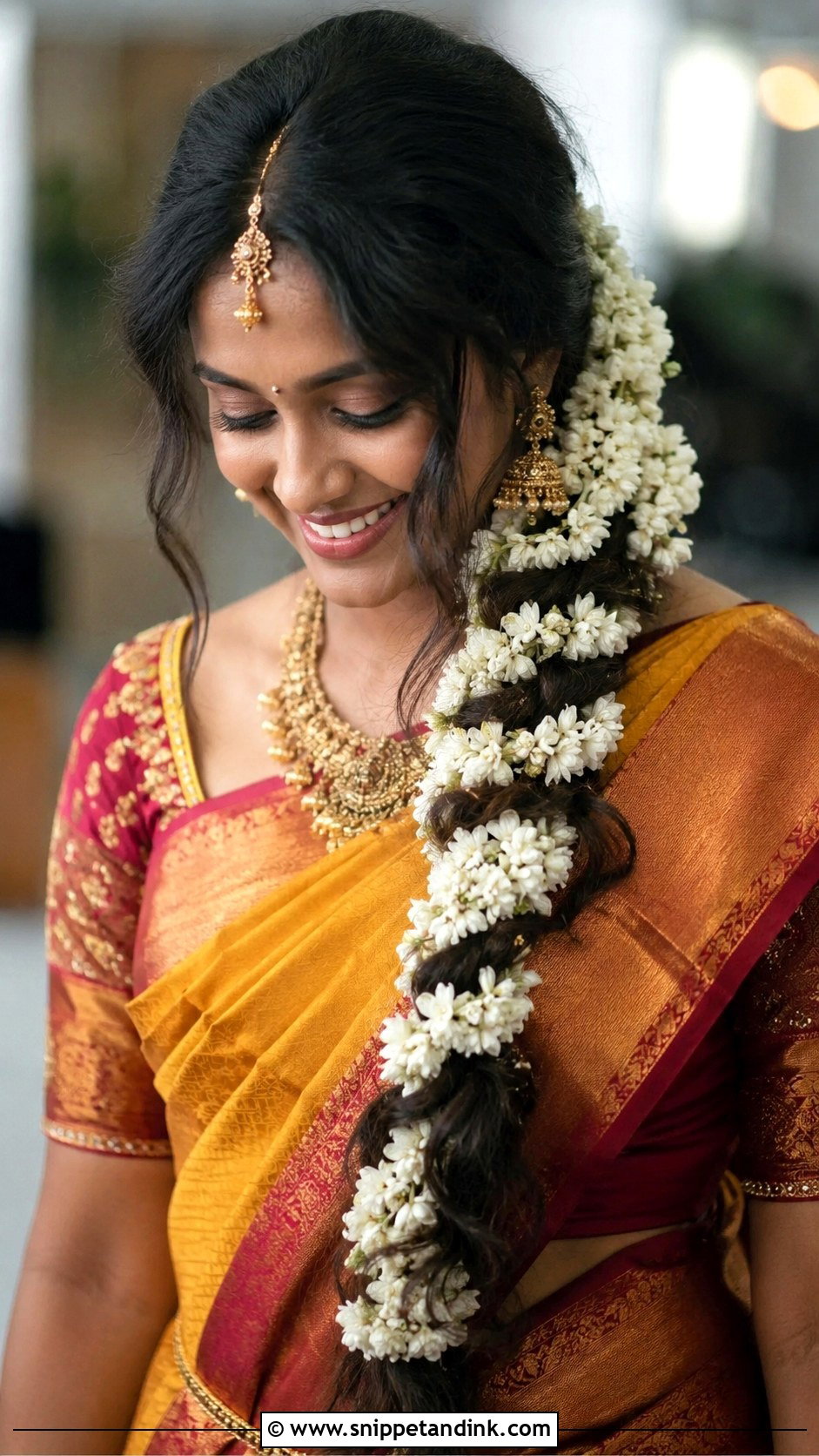 Messy Jasmine Braid For Indian Wedding - Snippet and Ink - 15 Messy Hair Braids for Indian Wedding