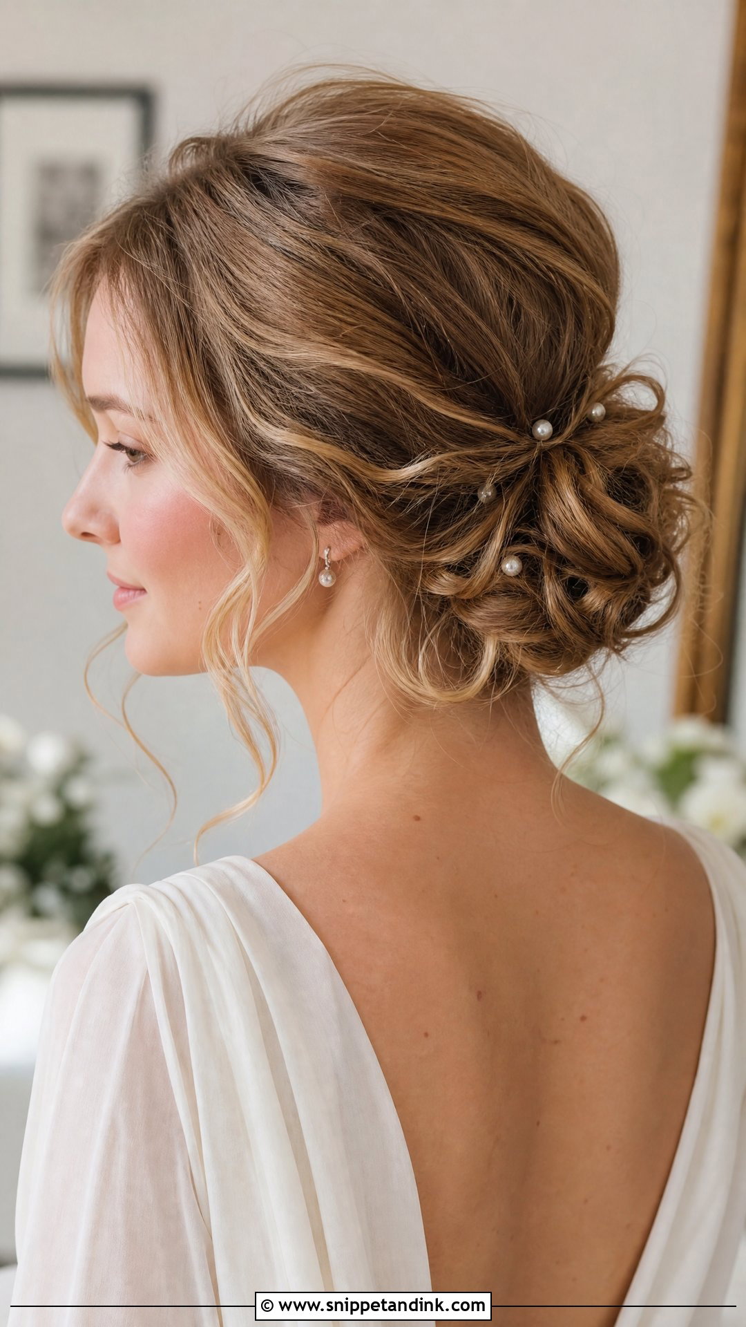Messy Low Bridal Bun - Snippet and Ink - 15 Bridal Bun Updo Ideas