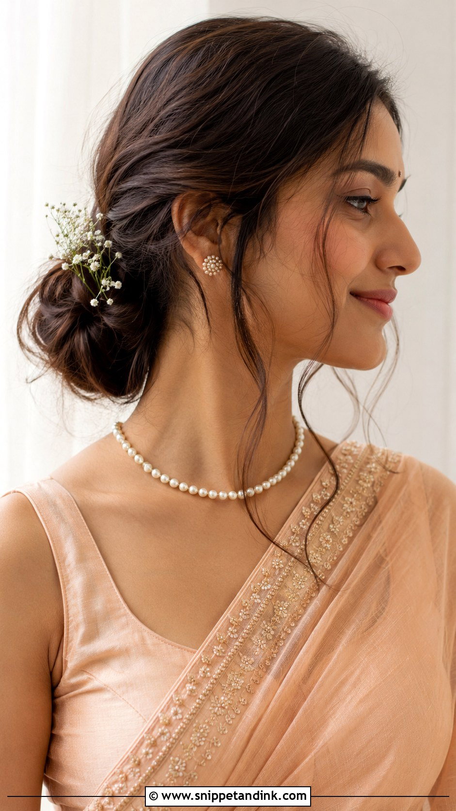Messy Low Bun - Snippet and Ink - 20 Indian Bridal Hair Ideas