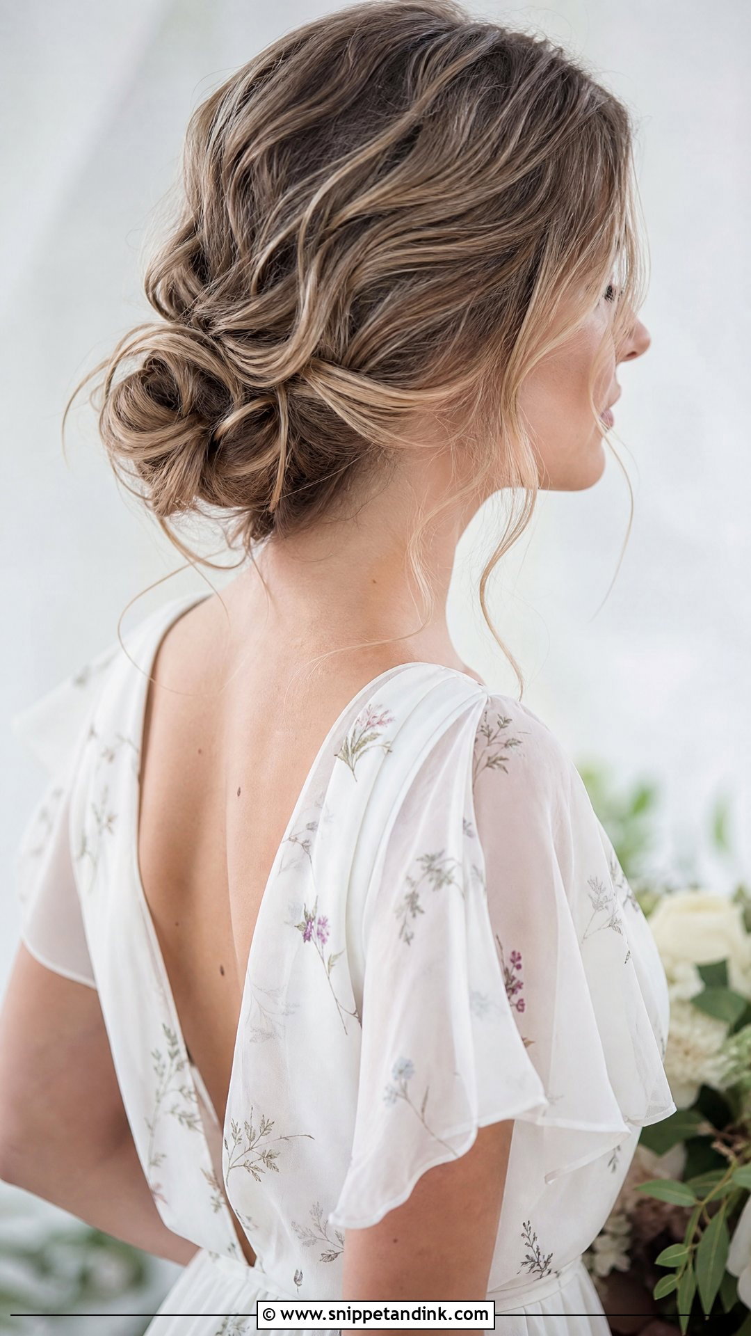Messy Low Bun - Snippet and Ink - 20 Simple Bridal Bun Ideas