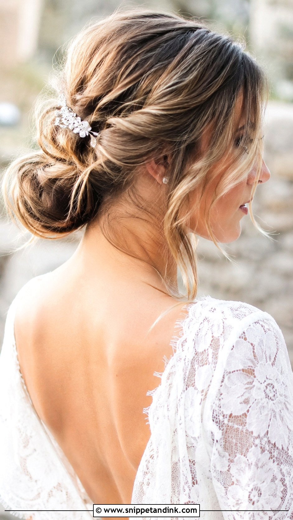 Messy Low Bun - Snippet and Ink - 20 Simple Medium Length Wedding Guest Hair Ideas