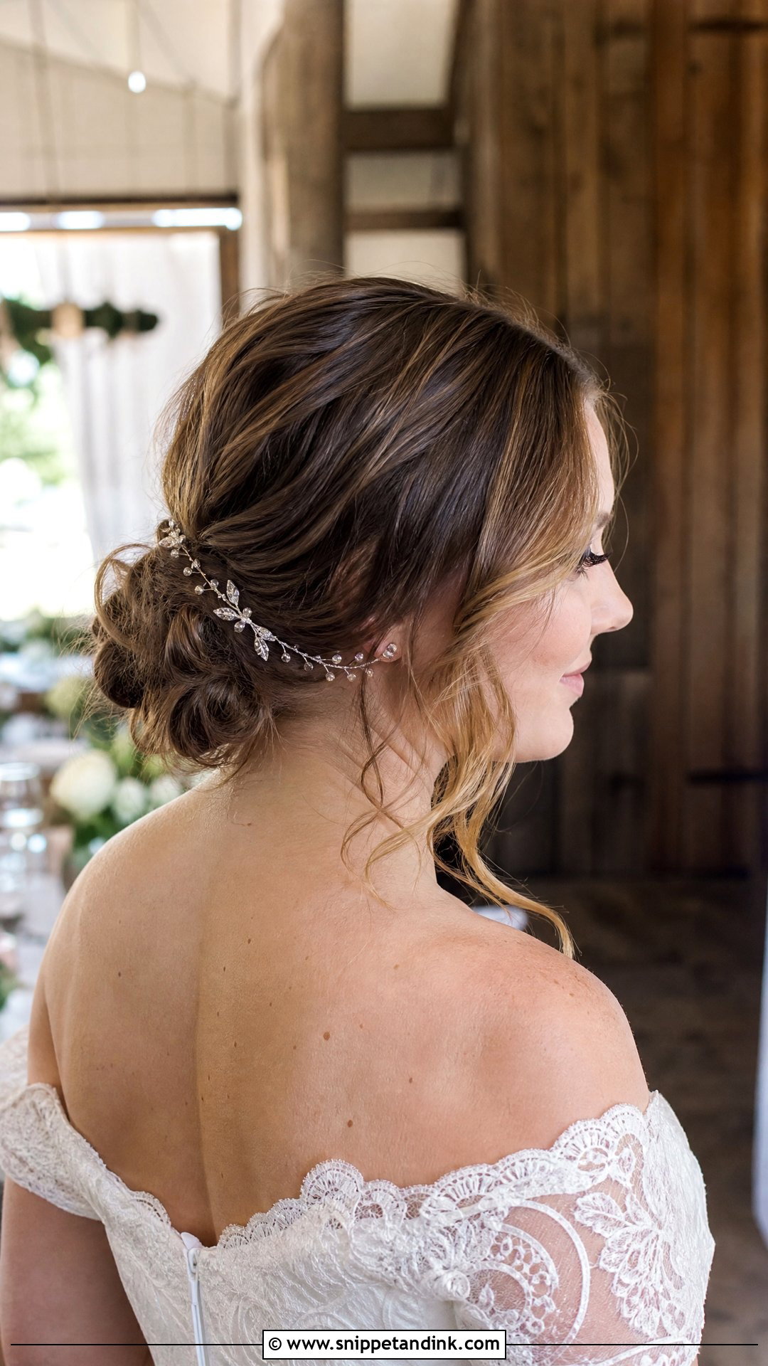 Messy Low Bun - Snippet and Ink - 20 Country Wedding Hairstyles