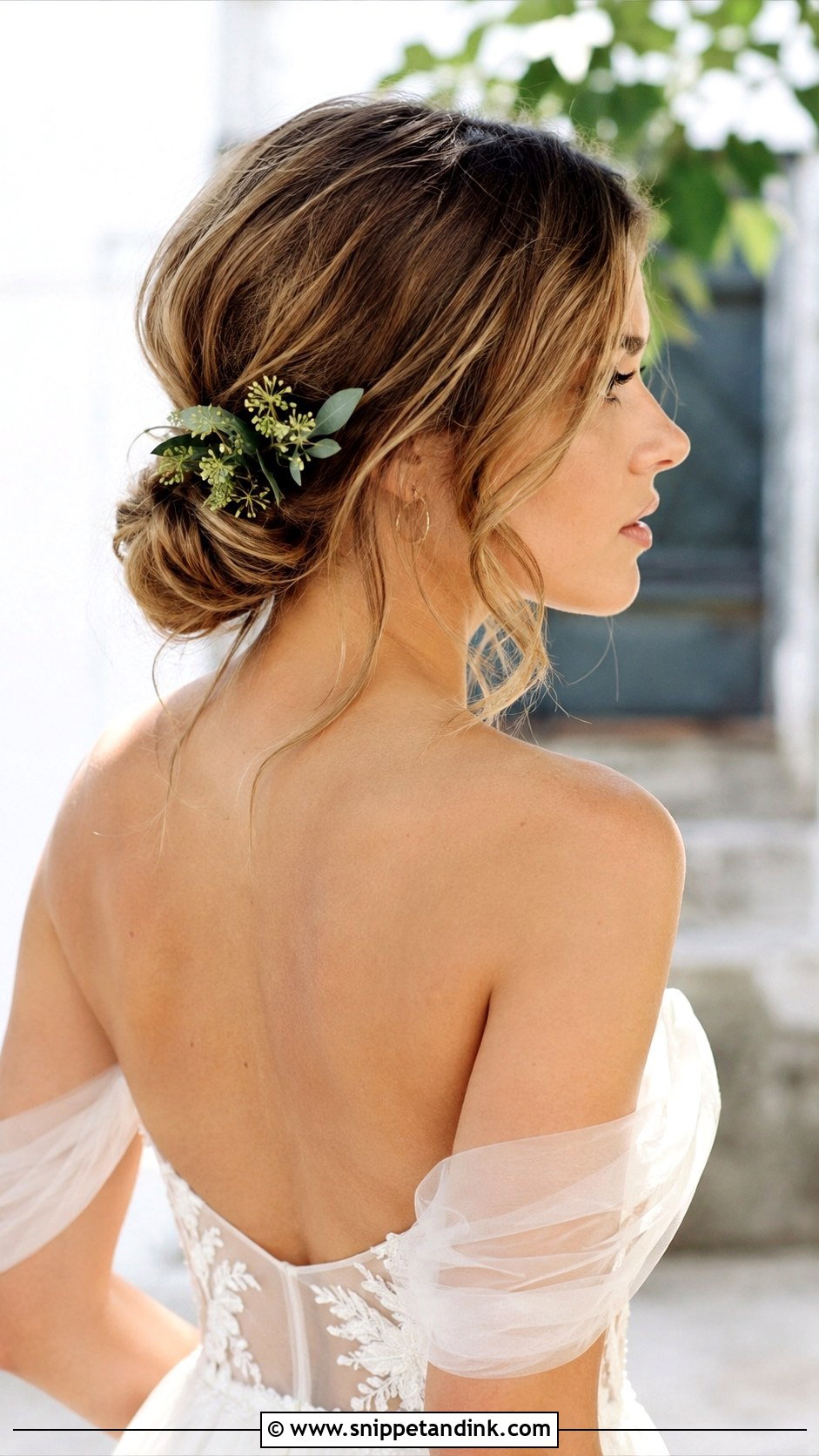 Messy Low Bun - Snippet and Ink - 25 Natural Wedding Hairstyles