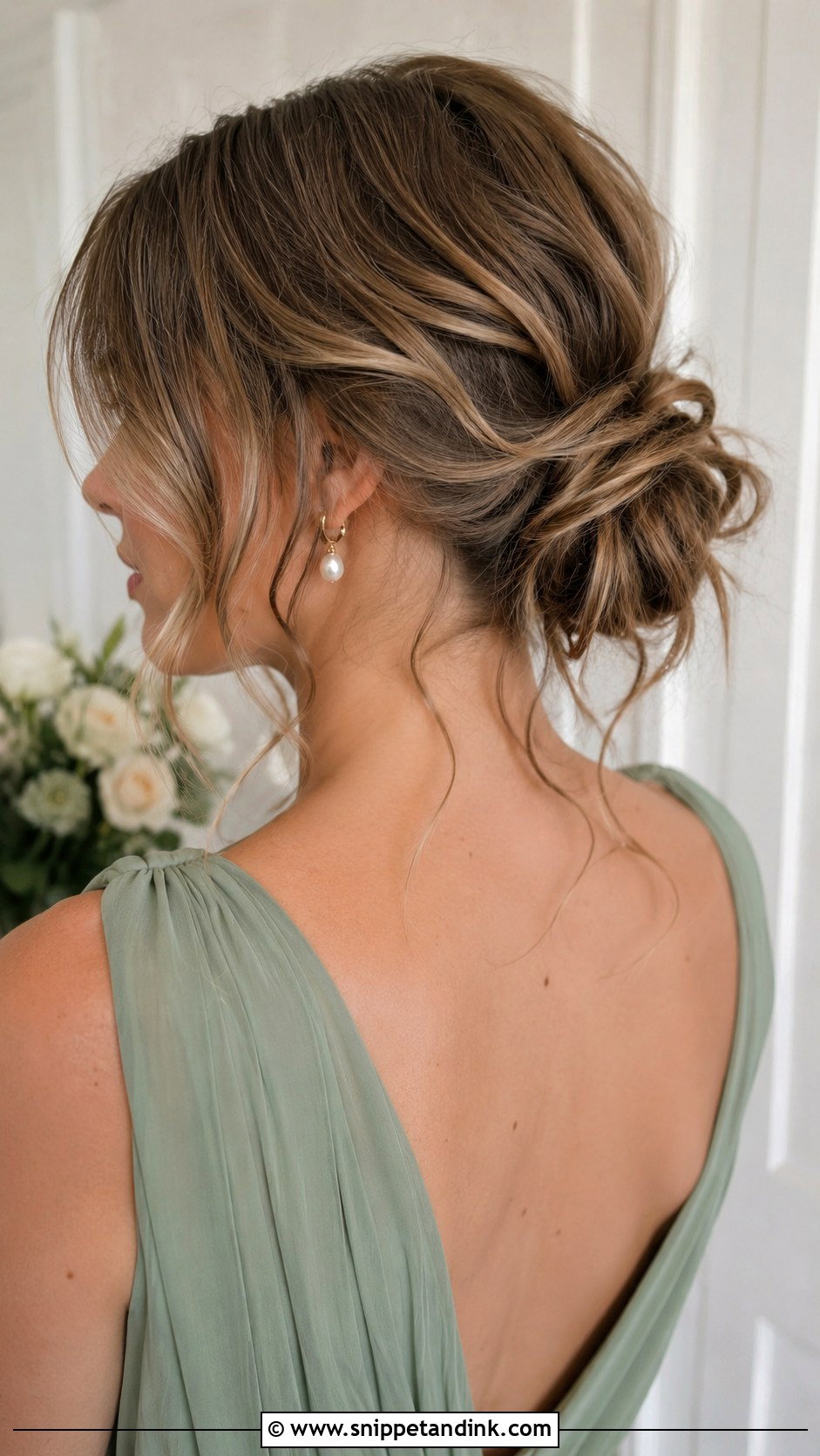 Messy Low Bun - Snippet and Ink - 25 Wedding Party Hairstyles