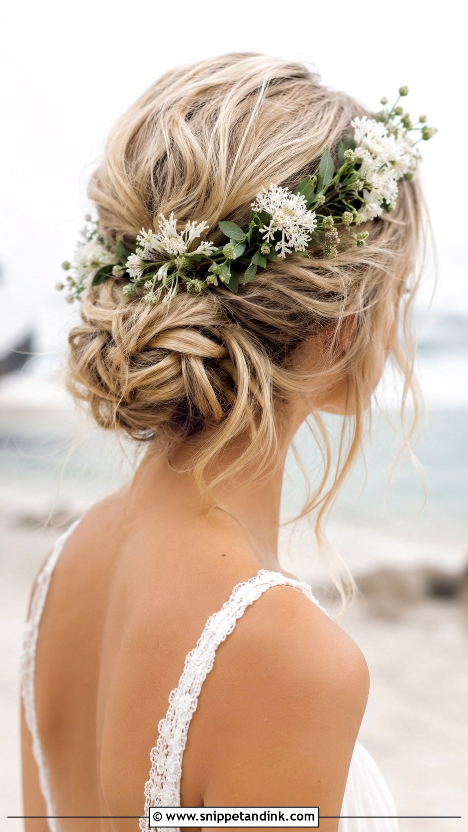 Messy Low Bun - Snippet and Ink - 30 Low Bun Bridal Hair Ideas