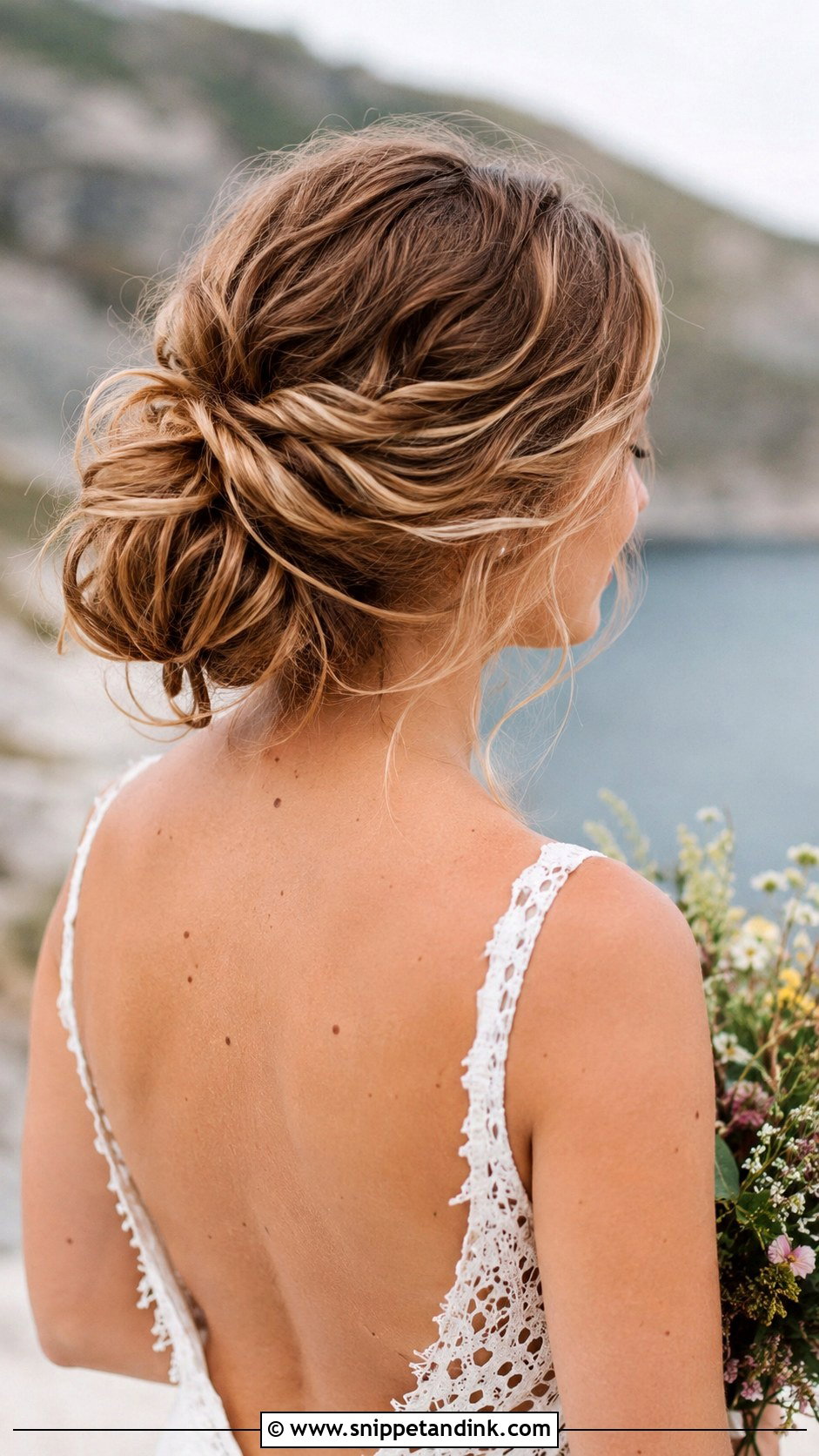 Messy Low Bun - Snippet and Ink - 35 Low Bun Wedding Hair Ideas