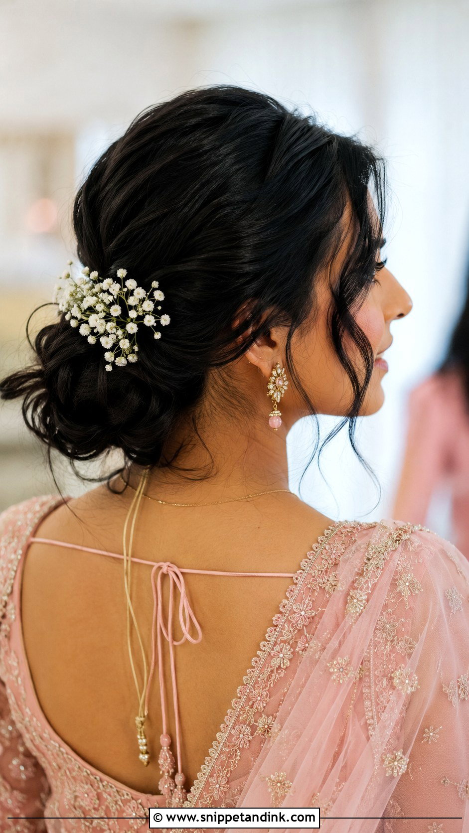 Messy Low Bun - Snippet and Ink - 35 Mehndi Hairstyles