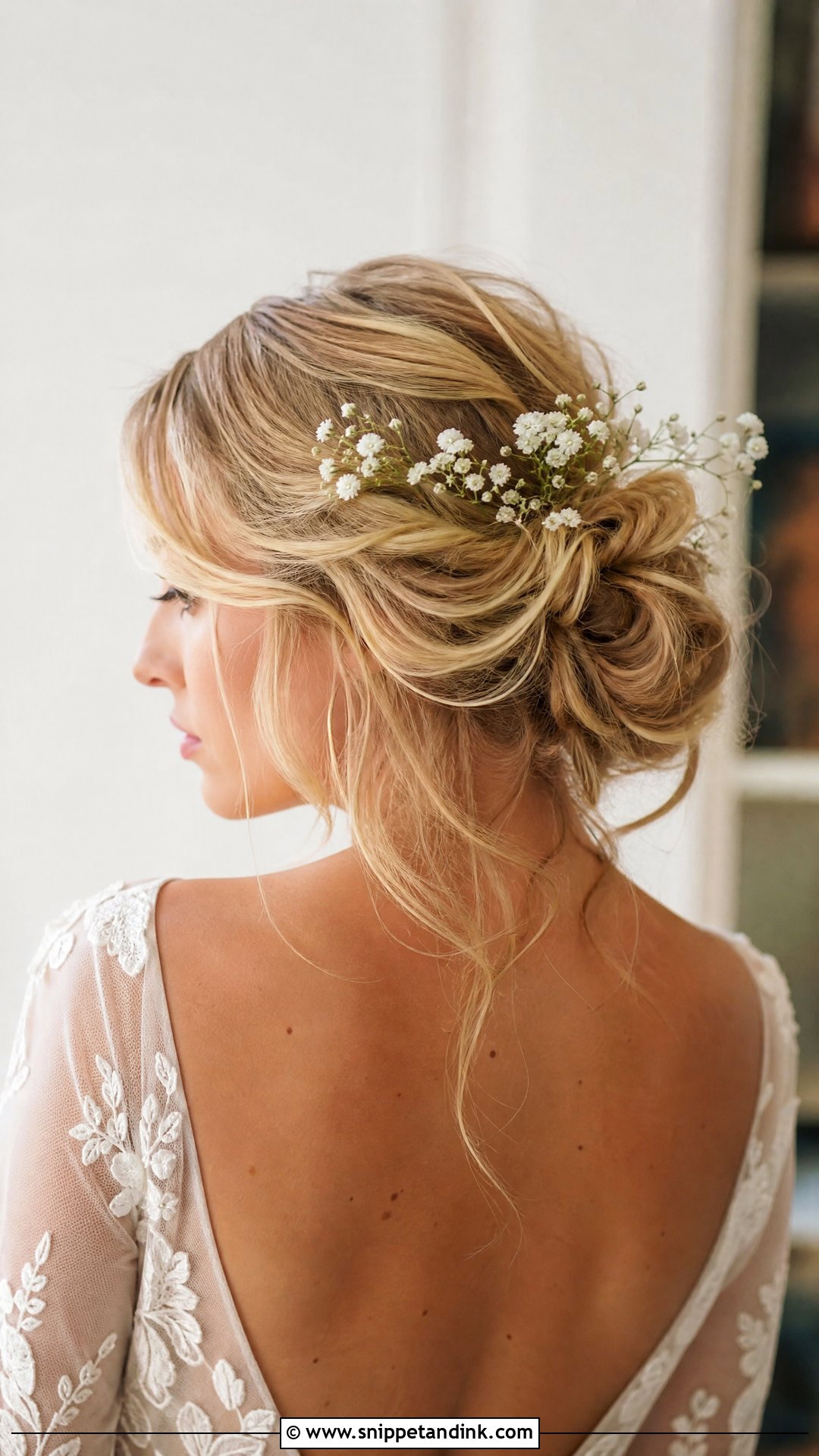 Messy Low Bun - Snippet and Ink - 20 Easy Bridal Updo Ideas
