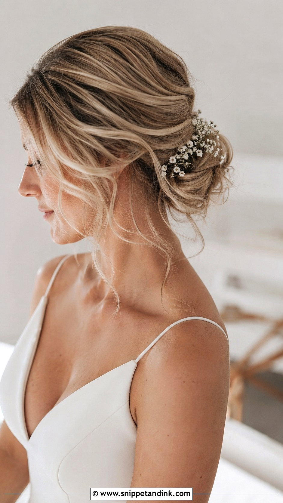Messy Low Bun - Snippet and Ink - 20 Hair Styles for Medium Hair Wedding