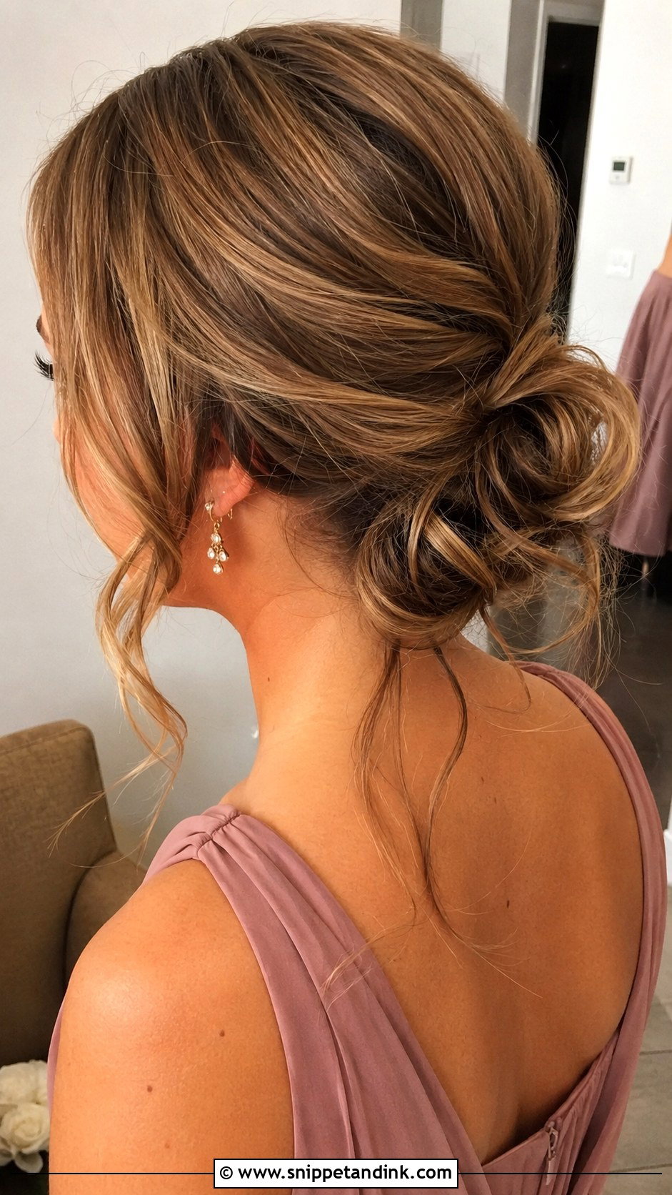 Messy Low Bun Bridesmaid Hair - Snippet and Ink - 20 Bun Bridesmaid Hair Ideas