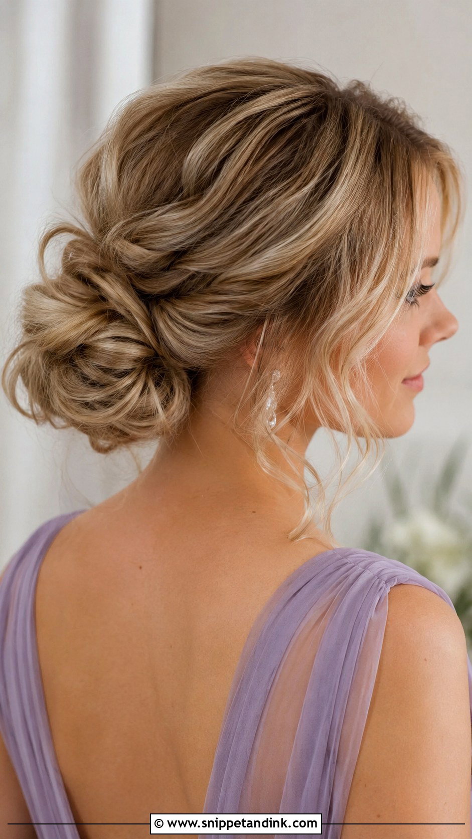 Messy Low Bun Bridesmaid Hairstyle - Snippet and Ink - 30 Hairstyle for Bridesmaid Ideas