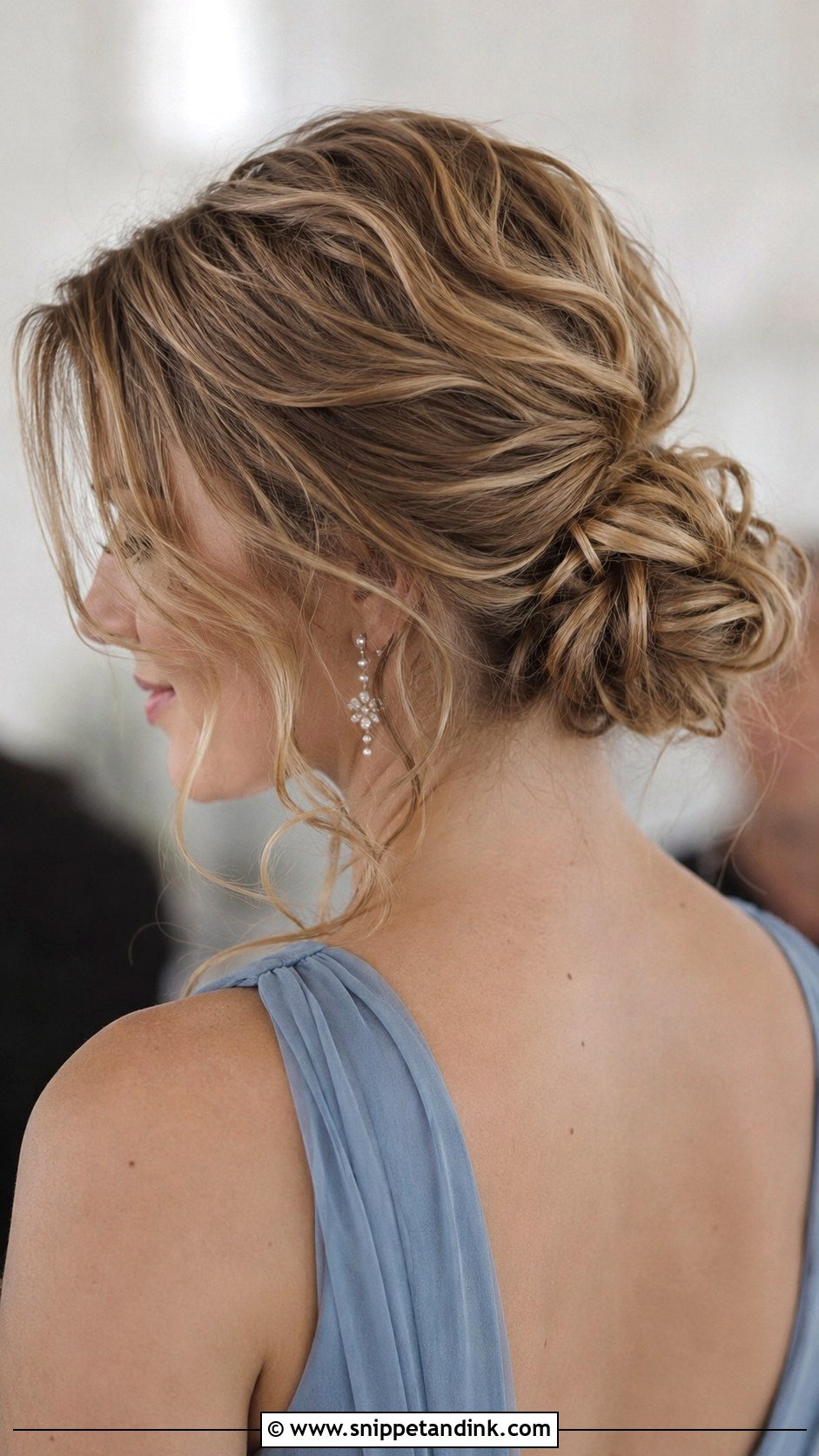 Messy Low Bun Bridesmaid Updo - Snippet and Ink - 20 Simple Easy Updo Wedding Hairstyles Medium Length Bridesmaid