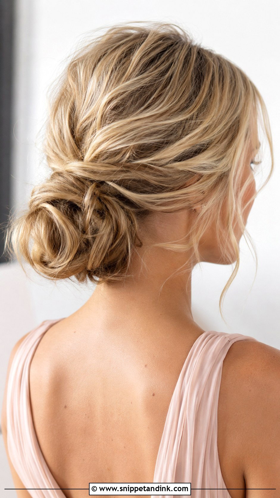 Messy Low Bun For Bridesmaids - Snippet and Ink - 20 Bridesmaid Low Bun Hairstyles