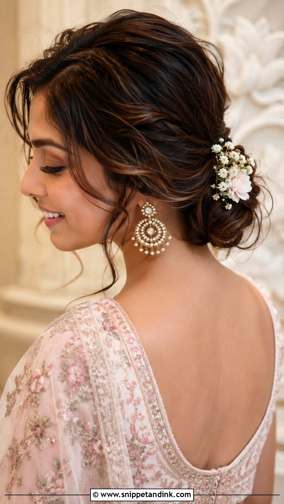 Messy Low Bun For Indian Wedding - Snippet and Ink - 15 Indian Wedding Hairstyles for Mom