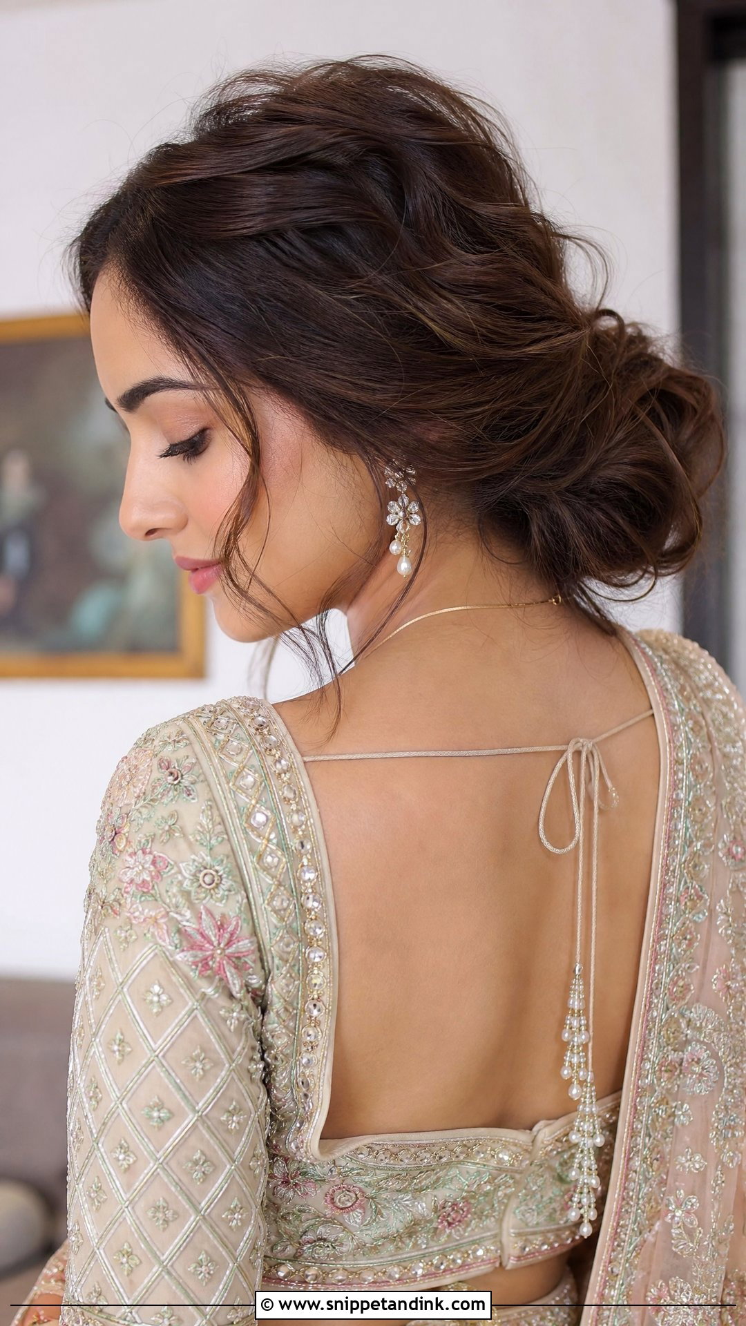 Messy Low Bun Hairstyle - Snippet and Ink - 20 Indian Wedding Buns Hairstyles