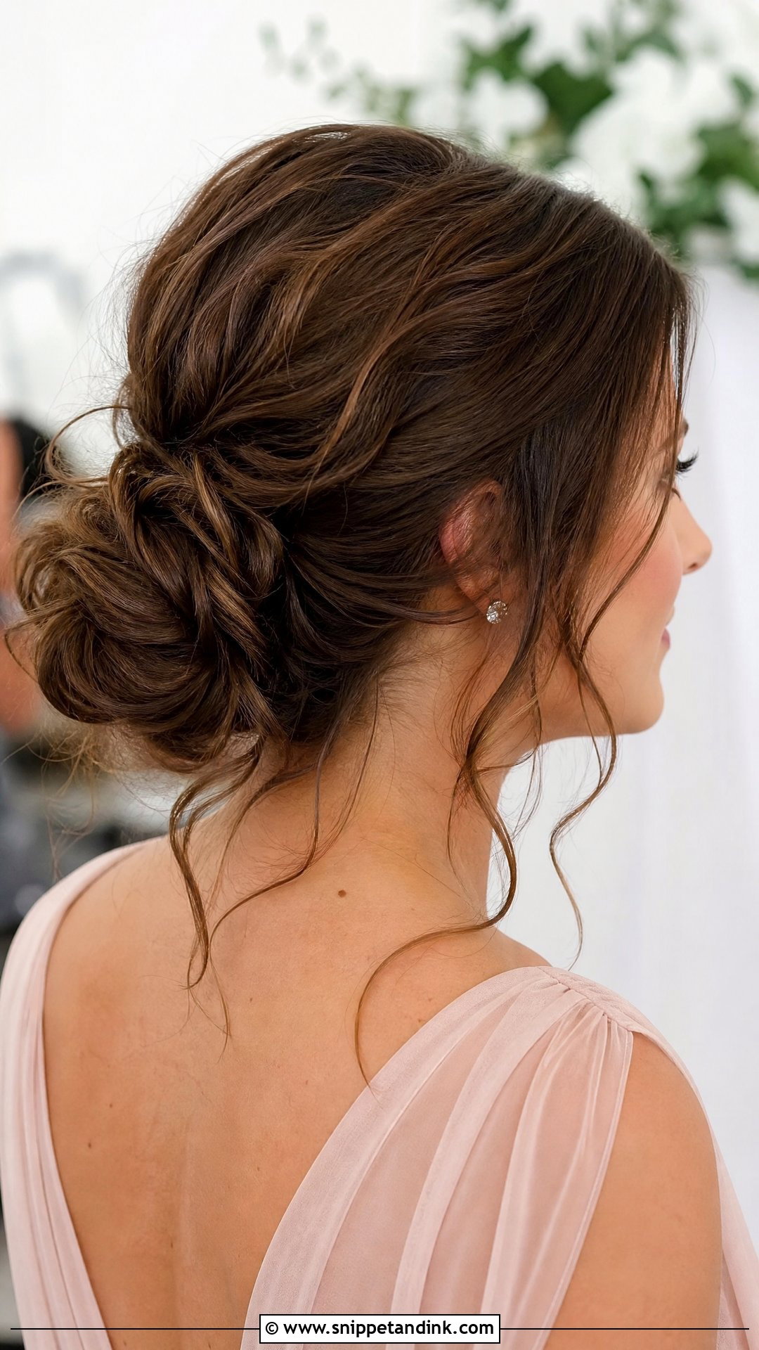 Messy Low Bun Wedding Guest Hair - Snippet and Ink - 15 Easy Medium Length Wedding Guest Hairstyles